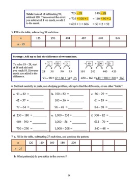 subtraction problem solving grade 4