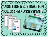 Addition Subtraction Quick Check Assessments