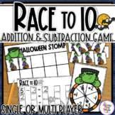 Addition & Subtraction Race to 10 - a 10s Frame Game - HALLOWEEN