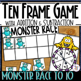 Addition & Subtraction Race to 10 - a 10s Frame Game - MONSTER