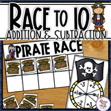 Addition & Subtraction Race to 10 - a 10s Frame Game - PIRATE
