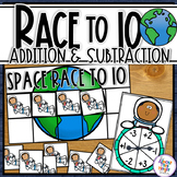 Addition & Subtraction Race to 10 - a 10s Frame Game - SPACE 