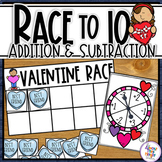 Addition & Subtraction Race to 10 - a 10s Frame Game - VAL