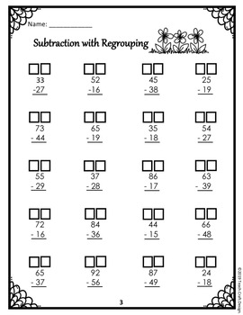 Addition and Subtraction Regrouping Worksheets | TpT