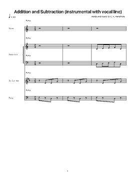 Preview of Addition/Subtraction Sheet Music with Vocal Line