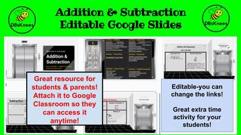 Preview of Addition & Subtraction Slides *Editable!