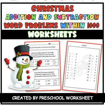 Preview of 2 and 3 Digit Addition and Subtraction Word Problems | The New Year Math