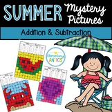 Addition & Subtraction Summer Mystery Pictures