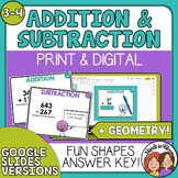 Addition and Subtraction Task Cards - Fun Shapes Answer Sh