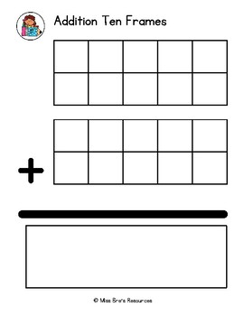 Addition/Subtraction Ten Frames Work Mats by Miss Bre's Resources