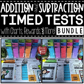 Preview of Addition & Subtraction Timed Test Assessment BUNDLE to improve Math Fact Fluency