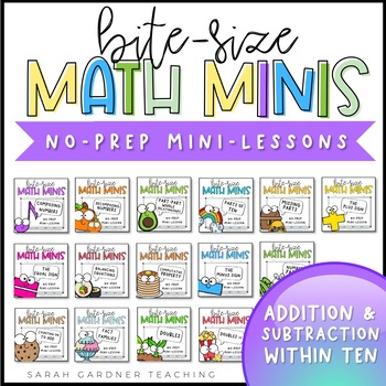 Preview of Addition & Subtraction Within 10 | BUNDLE | Math Mini-Lessons | Google Slides
