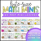 Addition & Subtraction Within 10 | BUNDLE | Math Mini-Less