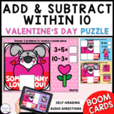 Add & Subtract Math Mystery Picture Puzzle Valentine's Day