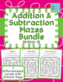 Addition Subtraction Within 10 Worksheet Bundle 