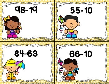 Addition & Subtraction Within 100 Task Cards2nd Grade-Spring Distance