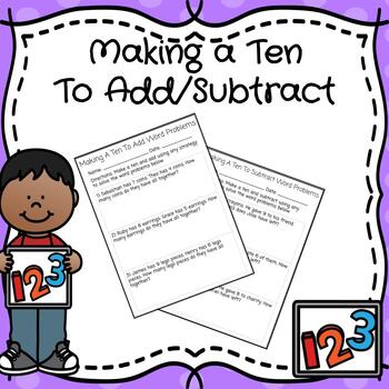 Preview of Add/Subtract Within 20: Make A Ten To Add/Subtract Word Problems