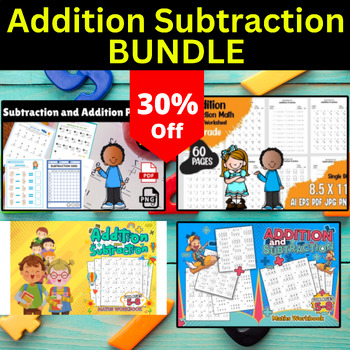 Preview of Addition & Subtraction Word Problem Fall Worksheets Bundle