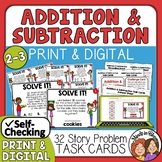 Addition and Subtraction Word Problems Math Story Problem Task Cards