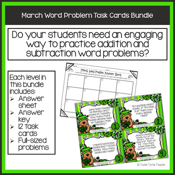 Addition Subtraction Word Problem Task Cards Bundle March Edition   Original 1724571 2 