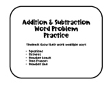 Addition & Subtraction Word Problem Worksheets