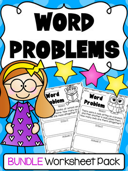Preview of Addition & Subtraction Word Problem Worksheets - Kindergarten First Grade Bundle
