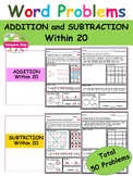 Addition & Subtraction Word Problem Worksheets within 20-M