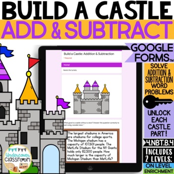 Preview of Addition & Subtraction Word Problems: Build a Castle! Activity for Google Forms™