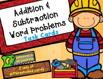 Preview of Addition & Subtraction Word Problems {Differentiated Task Cards}