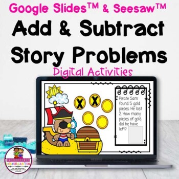 Preview of Addition & Subtraction Word Problems Google Slides & Seesaw
