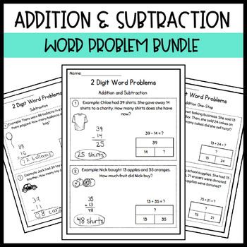 Preview of Addition & Subtraction Word Problems: Strip Diagrams & No Regrouping