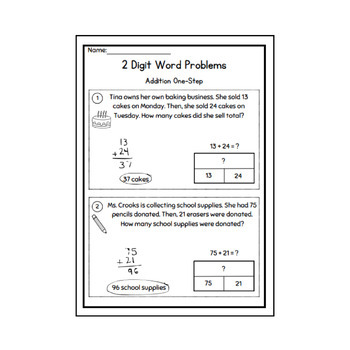Addition & Subtraction Word Problems: Strip Diagrams & No Regrouping
