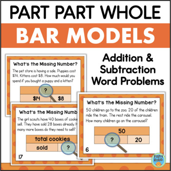 Preview of 2nd Grade Math Addition & Subtraction Word Problems Part Part Whole Bar Models