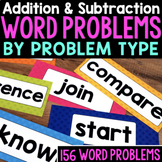 Addition & Subtraction Word Problems by Problem Type | Numberless Story Problems