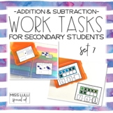 Addition & Subtraction Work Tasks for Secondary Students