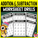 Addition & Subtraction Worksheet Drills- 50 Practice sheets