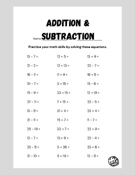 Preview of Addition & Subtraction Worksheets