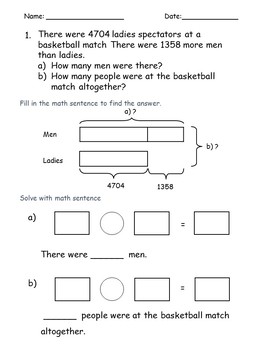Addition Subtraction Worksheets 2 Steps Word Problems 3rd ...