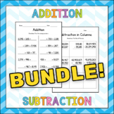 Addition & Subtraction Worksheets BUNDLE - Adding & Subtra