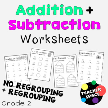 Preview of Addition and Subtraction Worksheets for Grade 2 (Canadian)