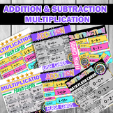 Addition , Subtraction and Multiplication Math Fact Flashc