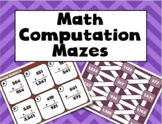 Addition, Subtraction, and Multiplication mazes