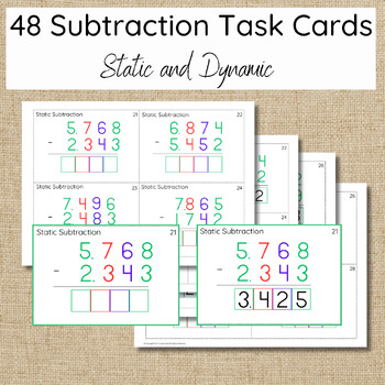 Preview of Addition, Subtraction and Multiplication task cards