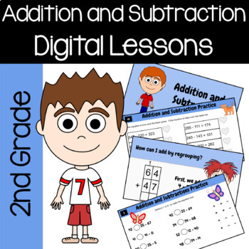 Preview of Addition & Subtraction for 2nd Grade Google Slides | Math Skills Review