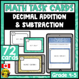 Addition and Subtraction of Decimals | Paper or Digital Ta