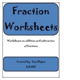 Addition & Subtraction of Fraction Worksheets/Handout/Printables