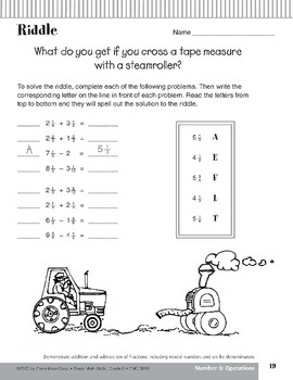 Add and subtract fractions - by a tape measure 