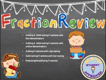 Preview of Addition & Subtraction of Fractions Review Fun Powerpoint Game