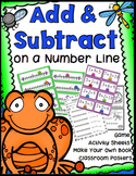 Addition & Subtraction on a Number Line Game, Worksheets, 