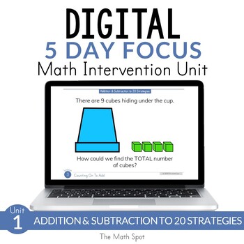 Preview of Addition & Subtraction to 20 | 2nd Digital Math Intervention Unit